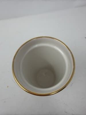 Starbucks 2014 Black Gray Hearts Gold Trim Ceramic Tumbler & Lid 12 oz Travel Sz - Thumbnail 4