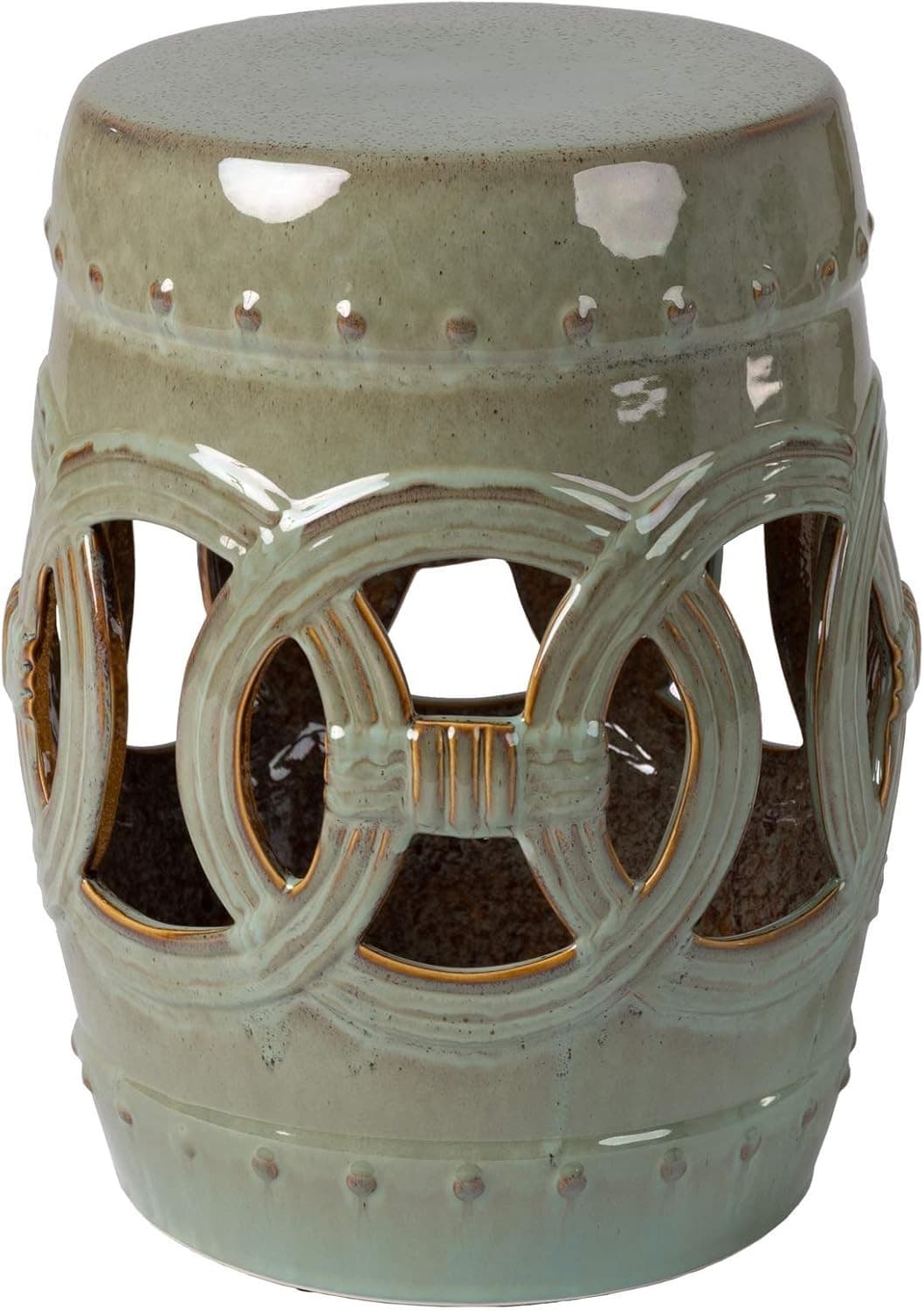 Balkene Home 63614 Large Medallion Ceramic Indoor Outdoor Garden Stool Table