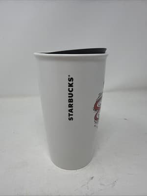 2017 Starbucks Special Holiday (Christmas) Traveler Ceramic Tumbler & Lid - Thumbnail 2