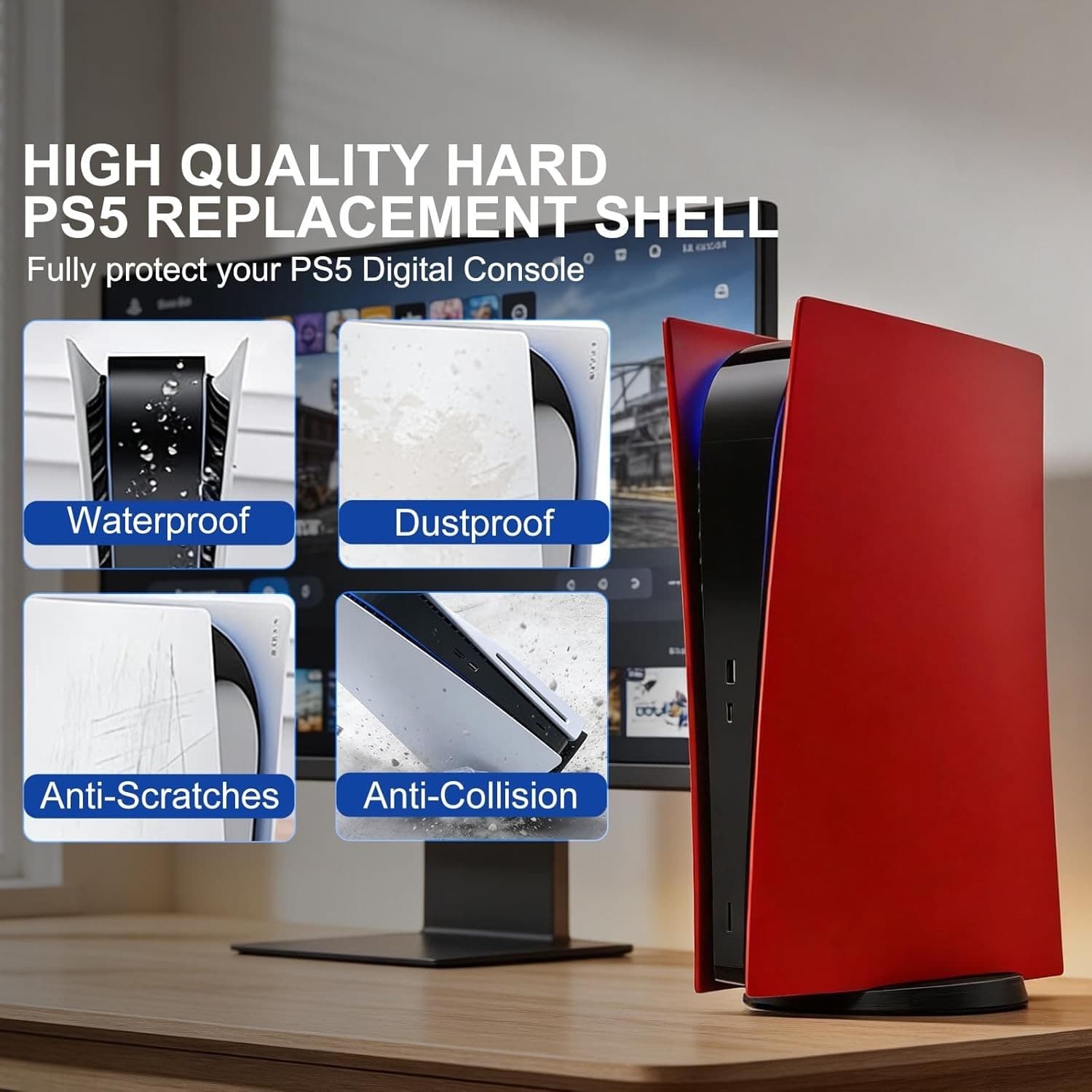 Face Plates for PS5 Console, arVin Replacement Shell Skin Cover Case for PS5, AB - Thumbnail 4