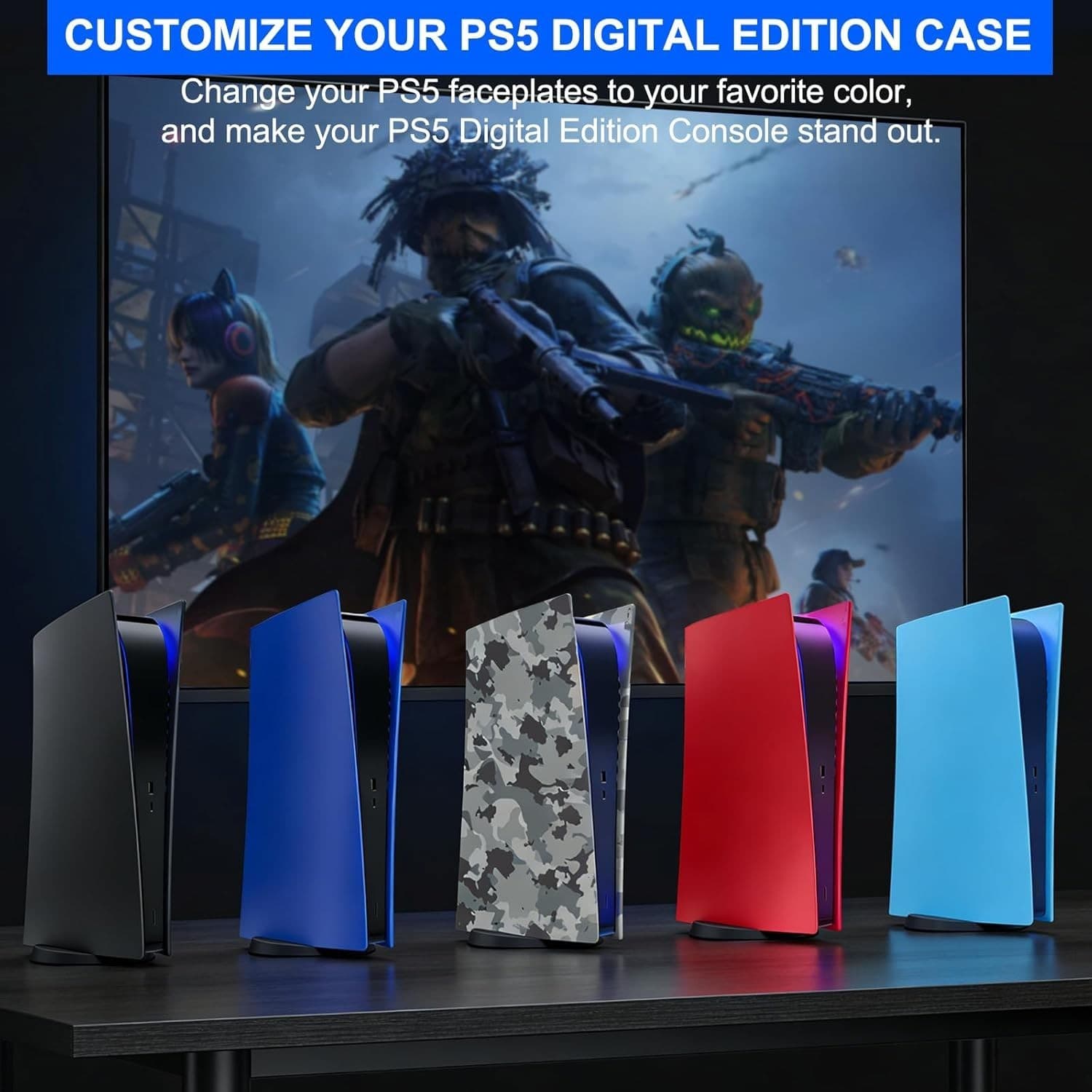 Face Plates for PS5 Console, arVin Replacement Shell Skin Cover Case for PS5, AB - Thumbnail 7