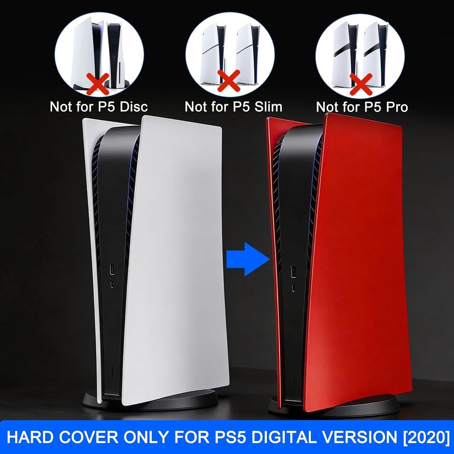 Face Plates for PS5 Console, arVin Replacement Shell Skin Cover Case for PS5, AB - Thumbnail 2