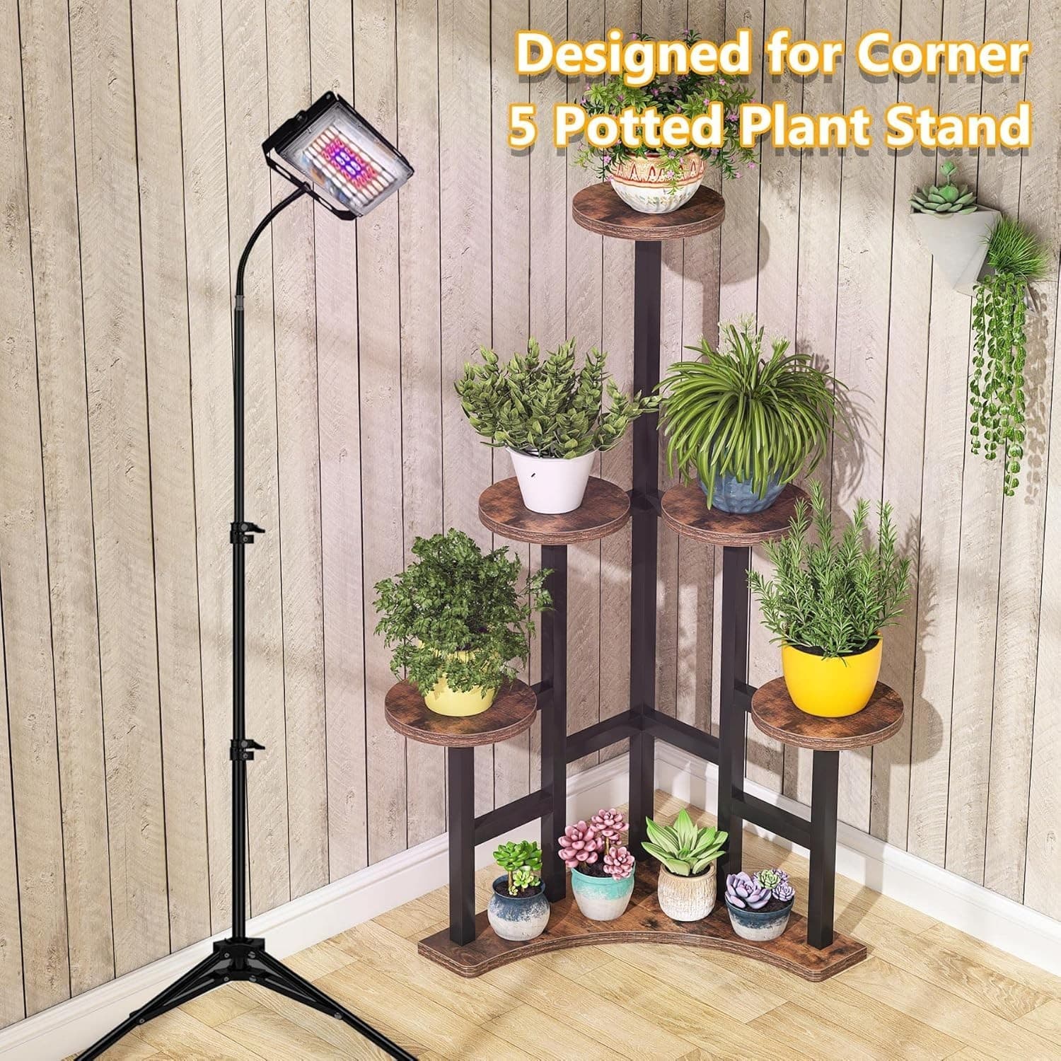 LITTLE TREE 6 Tiered Corner Plant Stand Indoor, Tall Plant Shelf Flower Stand - Thumbnail 7