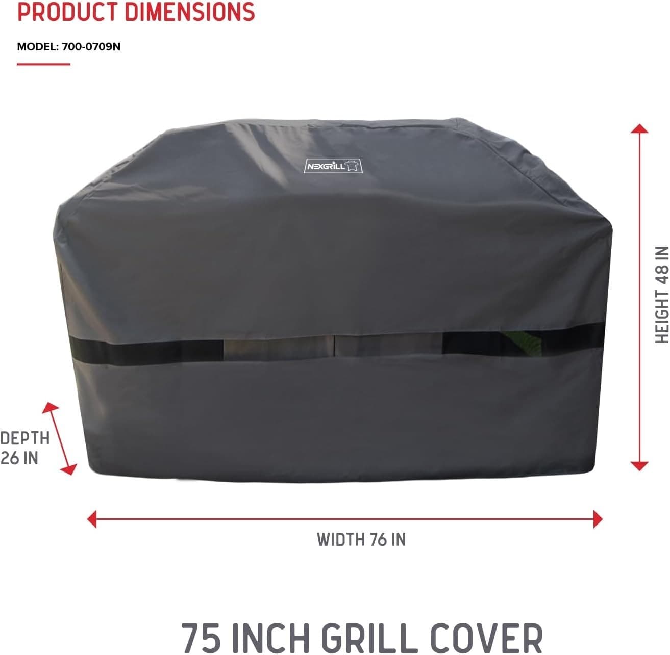 Nexgrill 75" Gas Grill Cover, Water-Resistant Heavy Duty Polyester PVC Blend, - Thumbnail 2