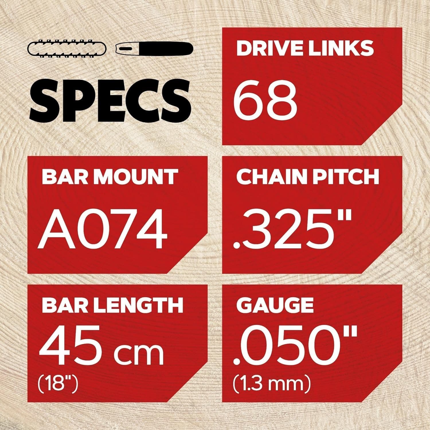 Oregon 18-Inch Replacement Chainsaw Bar & 95TXL068G Chain, .325" Pitch, .050" - Thumbnail 3