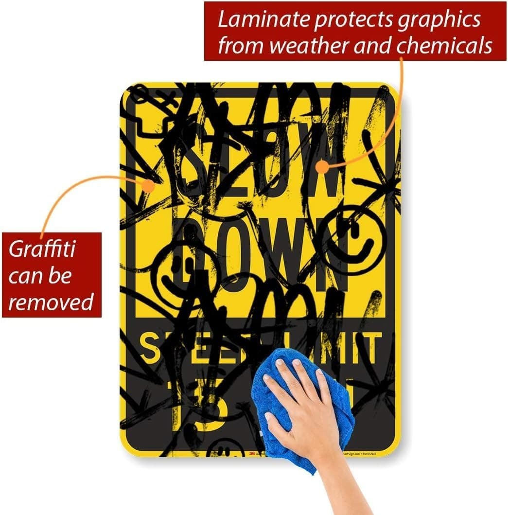 "Slow Down - Speed Limit 15 MPH" Sign By SmartSign 18" x 24" 3M Engineer Grade - Thumbnail 2