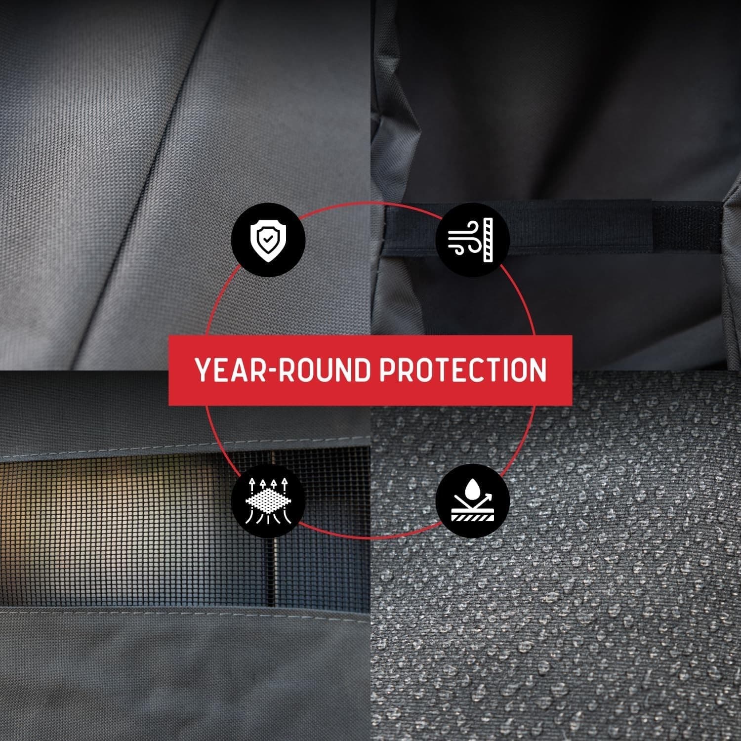 Nexgrill 75" Gas Grill Cover, Water-Resistant Heavy Duty Polyester PVC Blend, - Thumbnail 3