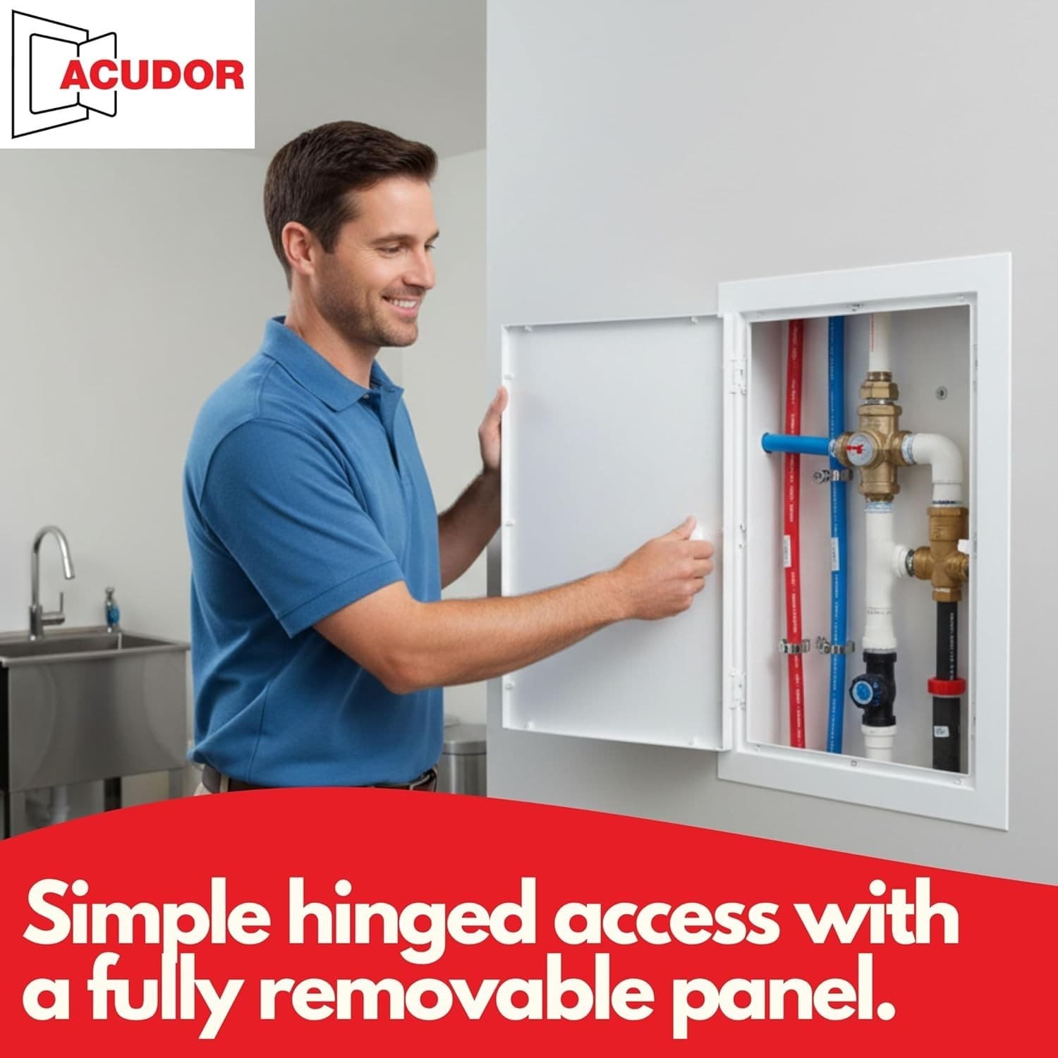 Access Panel for Drywall - Wall & Ceiling Plumbing and Electrical Hinged Access - Thumbnail 7