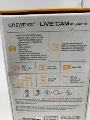 X2 Creative Live! Cam IP SmartHD 720p Wi-Fi Monitoring Camera BLACK (A12) - Thumbnail 7