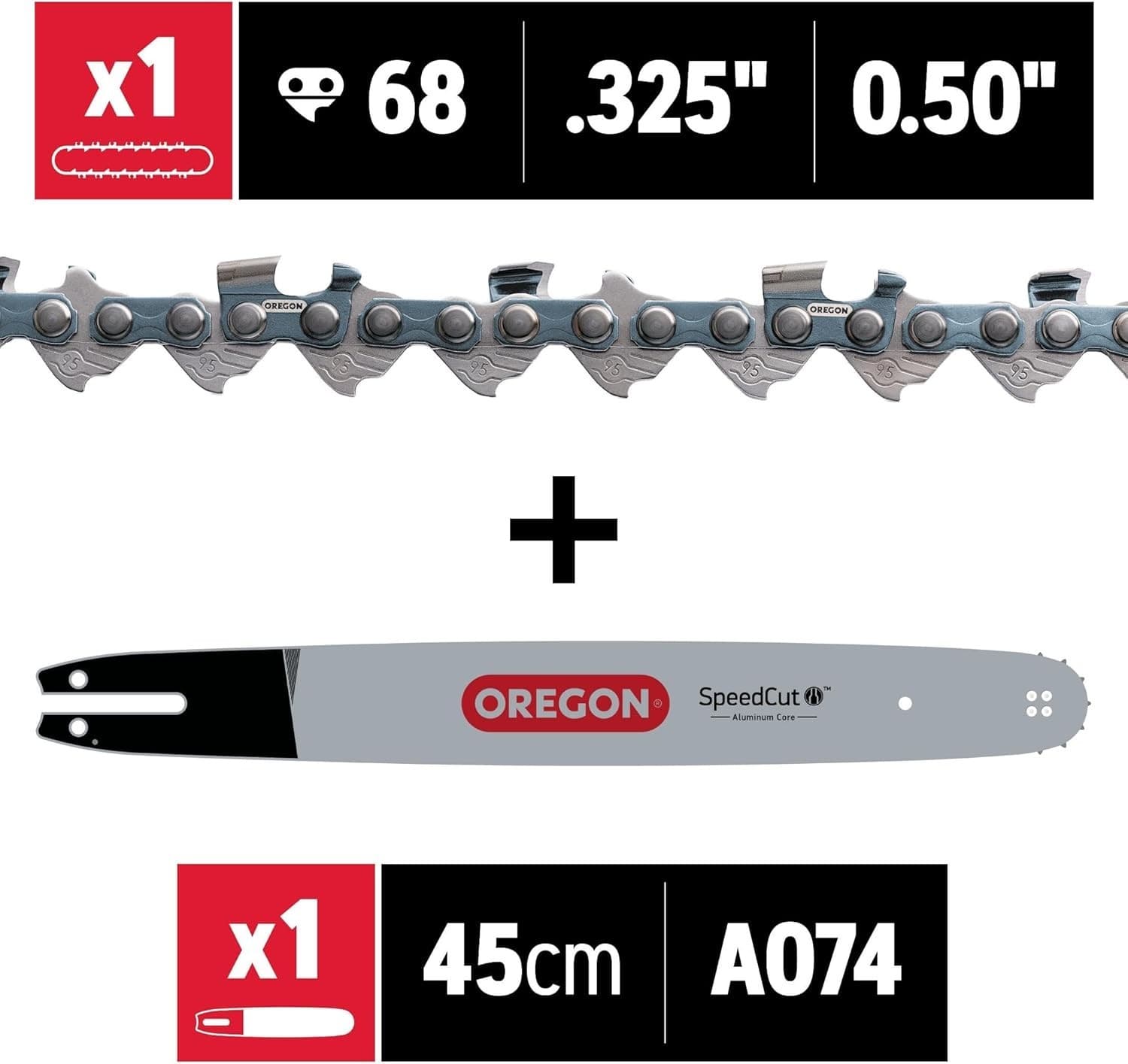 Oregon 18-Inch Replacement Chainsaw Bar & 95TXL068G Chain, .325" Pitch, .050" - Thumbnail 2