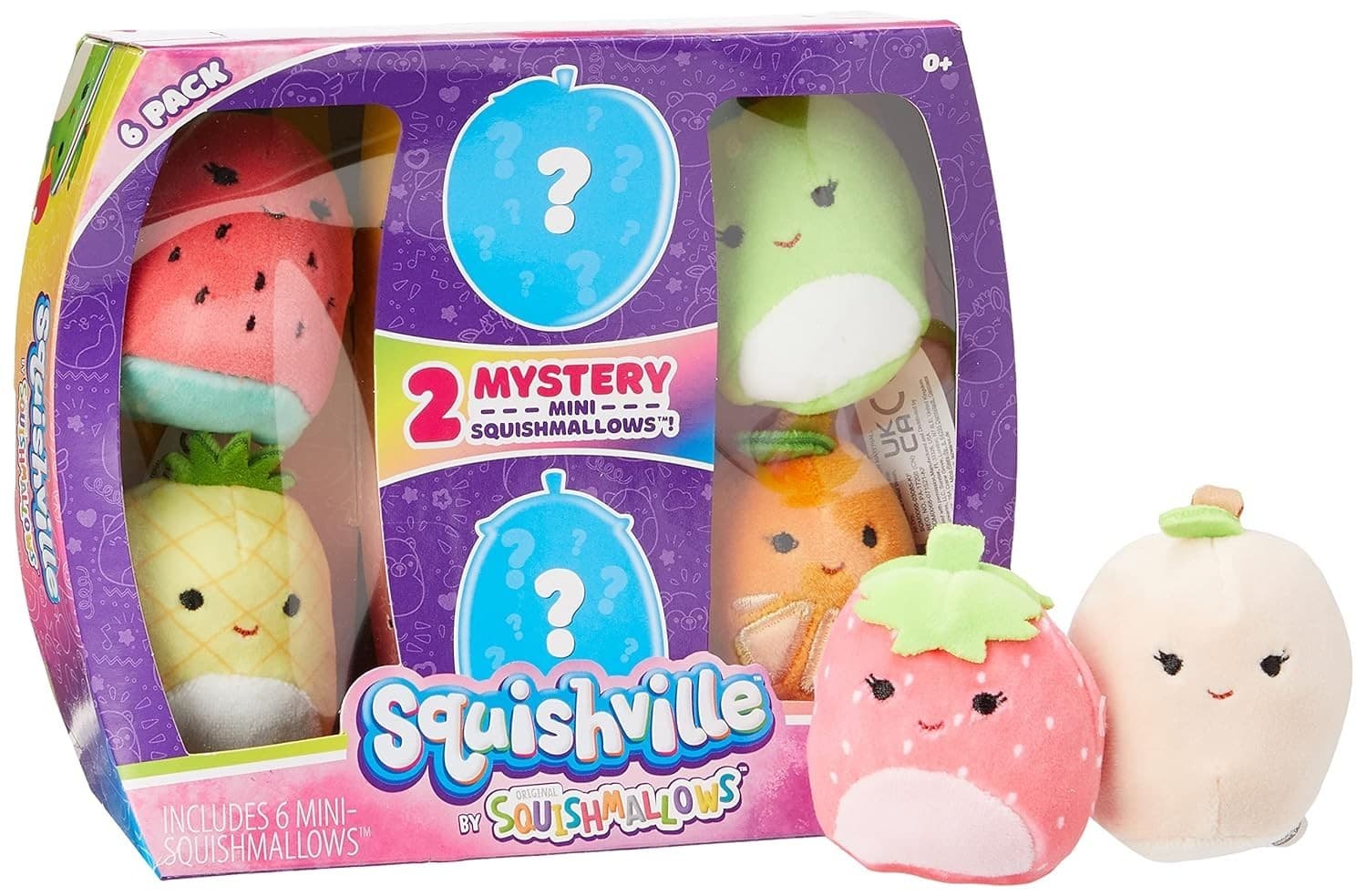 Squishville Squishmallows Mystery Mini Plush Fruit Squad, Six 2” Soft Minimallow