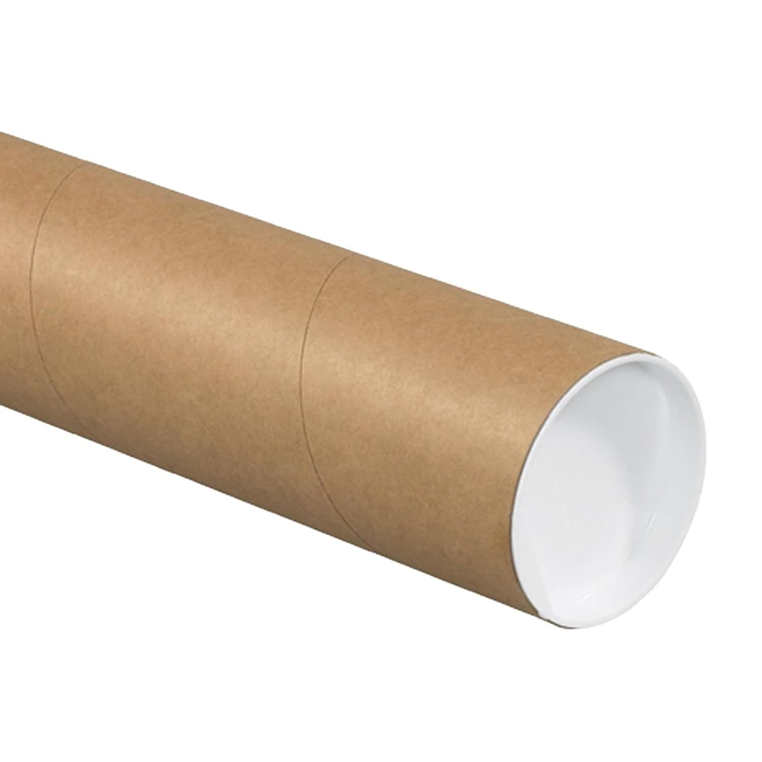 BOX USA Cardboard Tubes with Caps, 36"L x 3"W x 3"H, Pack of 24 Poster Tube for