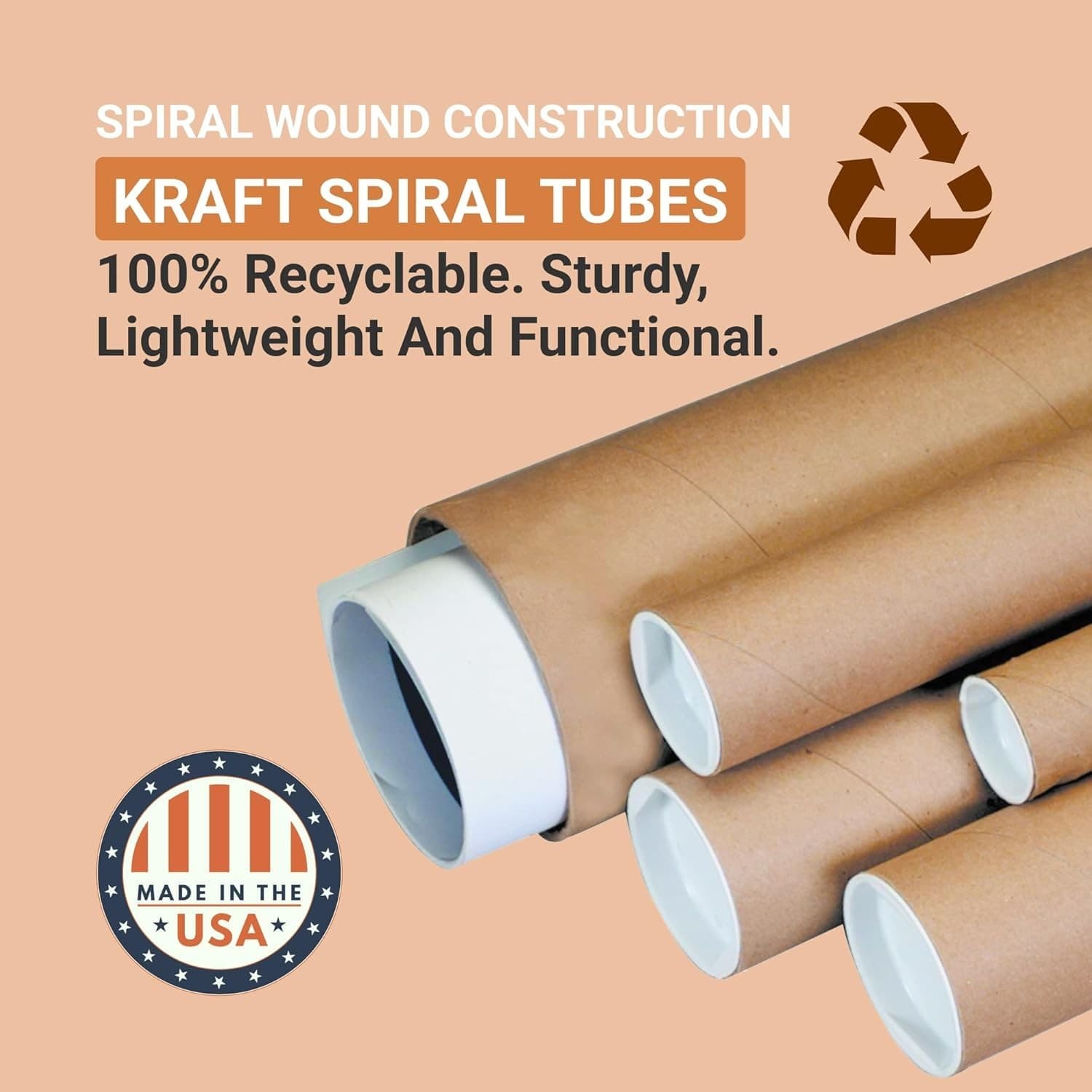 BOX USA Cardboard Tubes with Caps, 36"L x 3"W x 3"H, Pack of 24 Poster Tube for - Thumbnail 4