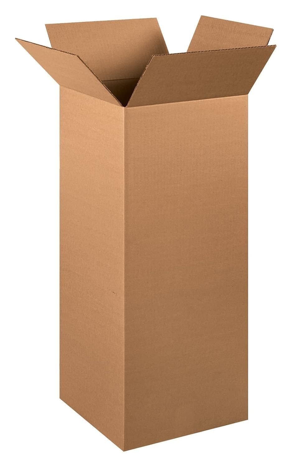 BOX USA Shipping Boxes Tall 12"L x 12"W x 30"H 15-Pack - Corrugated Cardboard