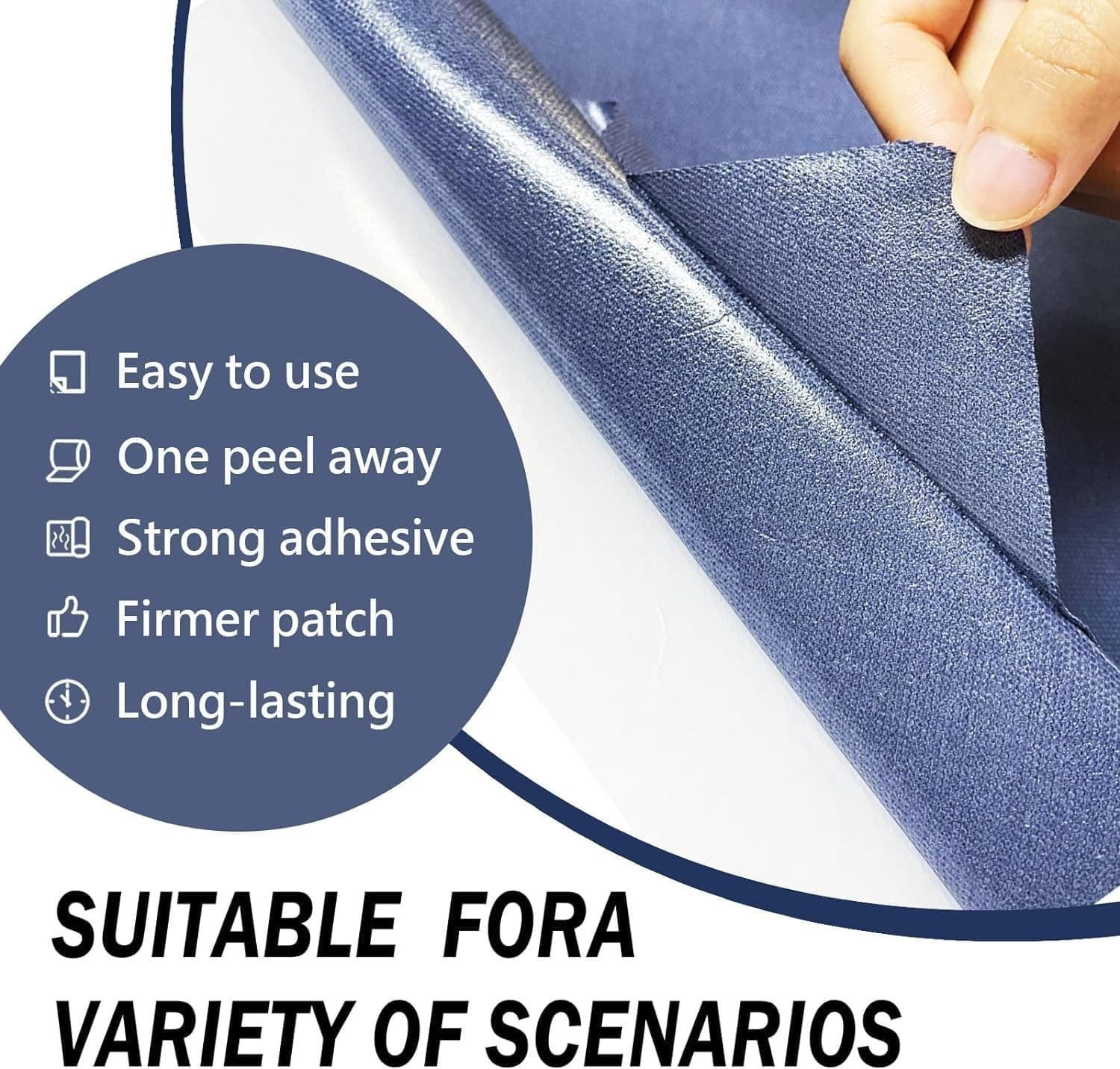 Canvas Repair Patch, 17X79 Inch Strong Sticky Fabric Repair Tape, Self-Adhesive - Thumbnail 6