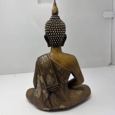 Ornate Buddha Statue Figurine Meditating Asian Decor Sculpture 11 inch (A15) - Thumbnail 3