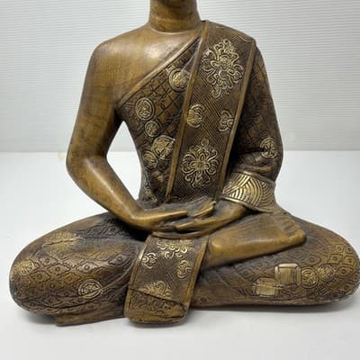 Ornate Buddha Statue Figurine Meditating Asian Decor Sculpture 11 inch (A15) - Thumbnail 6