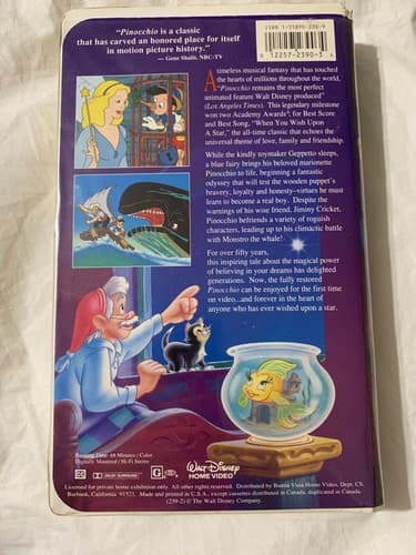Disney’s Masterpiece Pinocchio (VHS, 1993) - Thumbnail 2