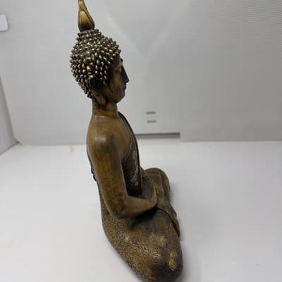 Ornate Buddha Statue Figurine Meditating Asian Decor Sculpture 11 inch (A15) - Thumbnail 4