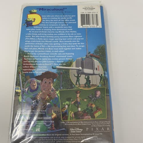 Toy Story (VHS, 2001) very good condition, rated G, Dolby Surround sound - Thumbnail 3