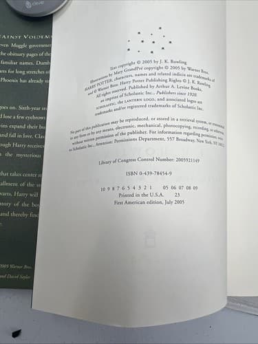 Harry Potter and the Half Blood Prince First American Edition Hardcover 2005 - Thumbnail 4