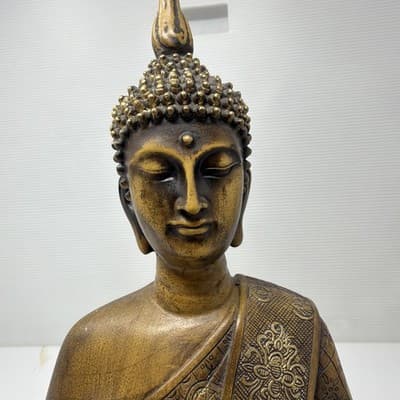 Ornate Buddha Statue Figurine Meditating Asian Decor Sculpture 11 inch (A15) - Thumbnail 5