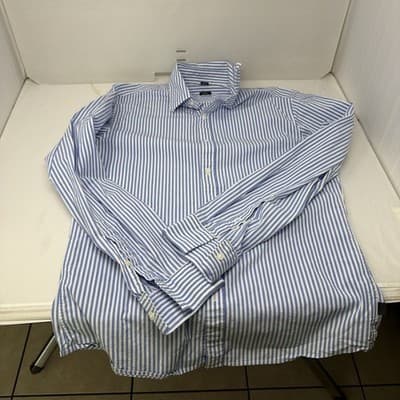 Michael Kors Men’s Striped Button Down Long Sleeve Dress Shirt- Size M
