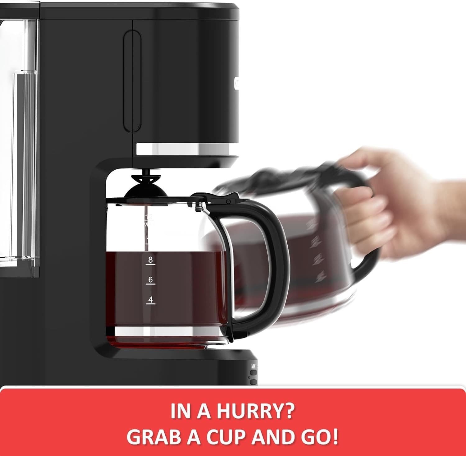 10-Cup Programmable Coffee Maker with Permanent Filter, Removable Water - Thumbnail 6