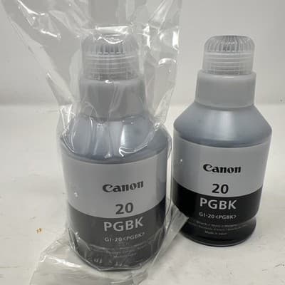 Canon 3383c001 GI-20 PGBK Black INk Lot of 2 Genuine New OEm OPen Box (A6) - Thumbnail 2