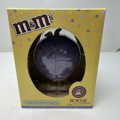 Boyds Bear Purple M&M Easter Bunny Resin Figurine 929005 4” NIB (A18) - Thumbnail 3