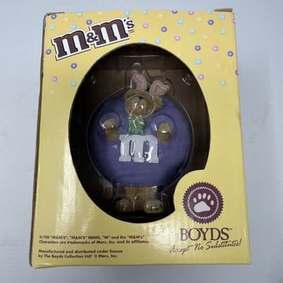 Boyds Bear Purple M&M Easter Bunny Resin Figurine 929005 4” NIB (A18)