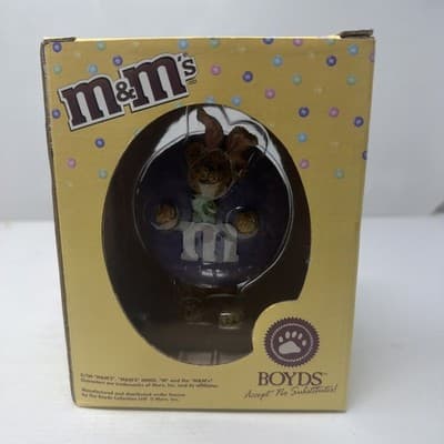 Boyds Bear Purple M&M Easter Bunny Resin Figurine 929005 4” NIB (A18) - Thumbnail 5