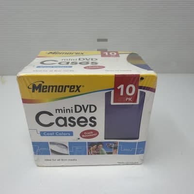 Memorex - 10 pack Rainbow Color Variety Mini DVD Cases - New & Sealed (A15)