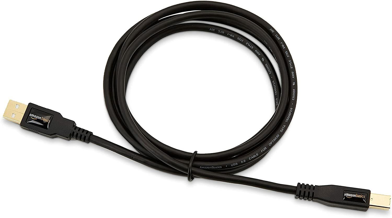 Amazon Basics USB 2.0 Printer Cable - A-Male to B-Male Cord - 6 Feet 1.8 Meters - Thumbnail 3