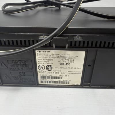 Quasar VHQ-450 VCR VHS Player Recorder Omnivision 4Head HiFi No Remote UNTESTED - Thumbnail 5