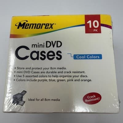 Memorex - 10 pack Rainbow Color Variety Mini DVD Cases - New & Sealed (A15) - Thumbnail 5