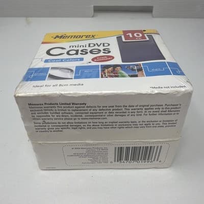 Memorex - 10 pack Rainbow Color Variety Mini DVD Cases - New & Sealed (A15) - Thumbnail 2