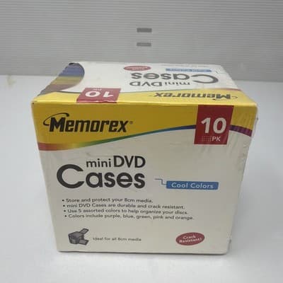 Memorex - 10 pack Rainbow Color Variety Mini DVD Cases - New & Sealed (A15) - Thumbnail 4
