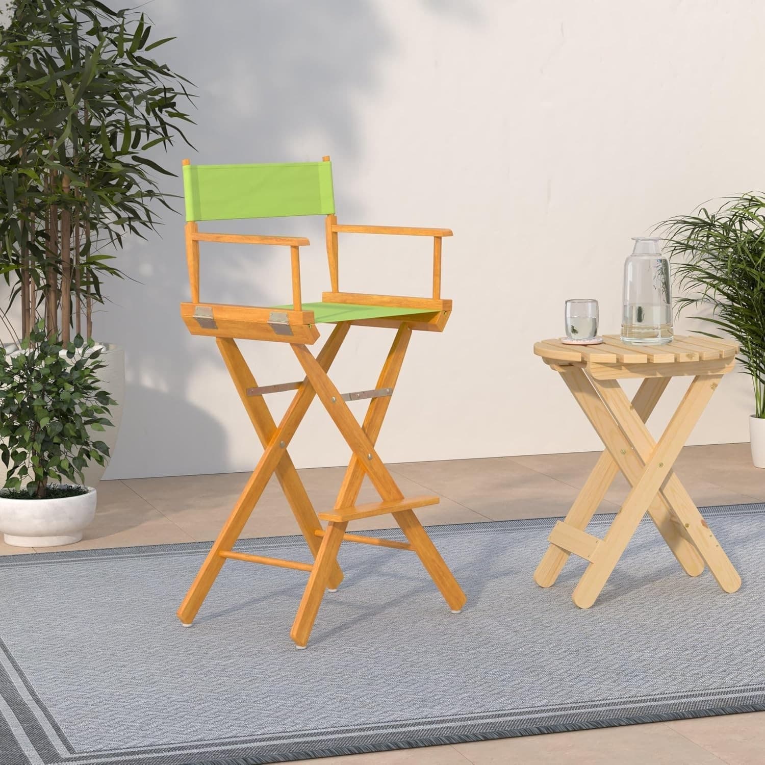 Casual Home 230-05/021-72 Honey Oak Frame-Lime Green Canvas Director Chair 30" - - Thumbnail 2