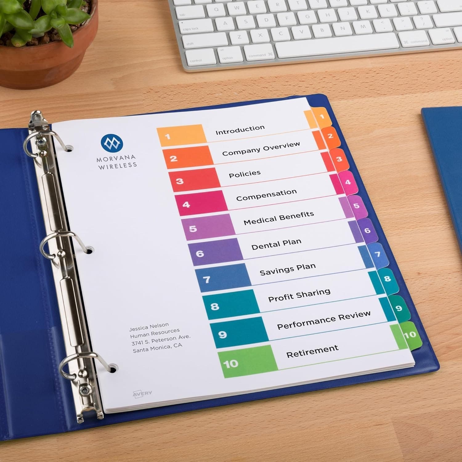 Avery 10 Tab Dividers for 3 Ring Binders, Customizable Table of Contents, Multic - Thumbnail 2