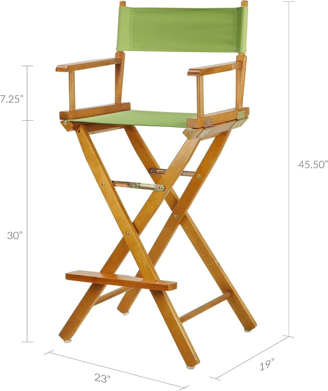 Casual Home 230-05/021-72 Honey Oak Frame-Lime Green Canvas Director Chair 30" - - Thumbnail 3