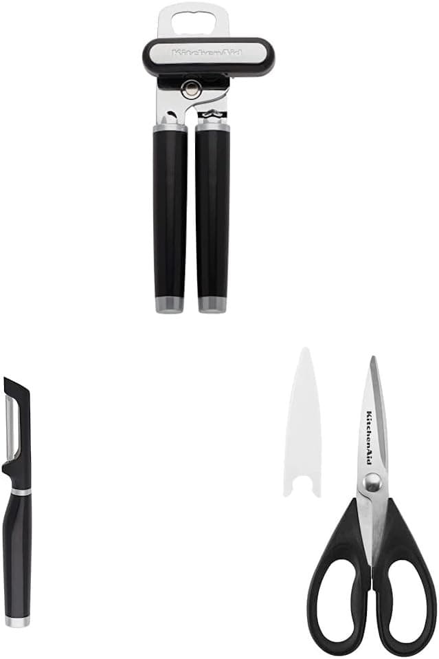 KitchenAid Classic Multifunction Can Opener/Bottle Opener, 8.34-Inch, Black & Ki