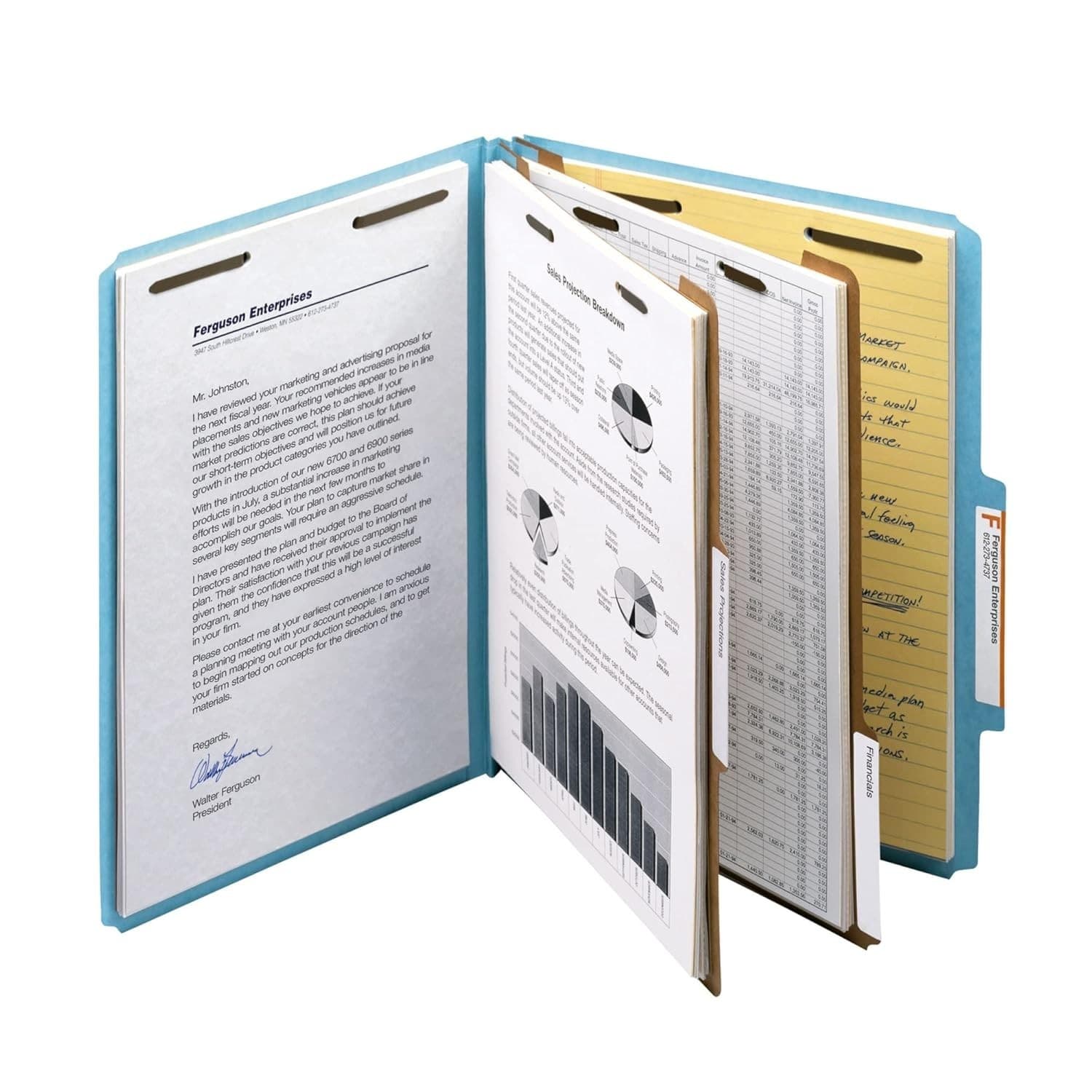 Smead Blue Classification File Folders for Documents, Letter Size, 2 Inch Expans - Thumbnail 2
