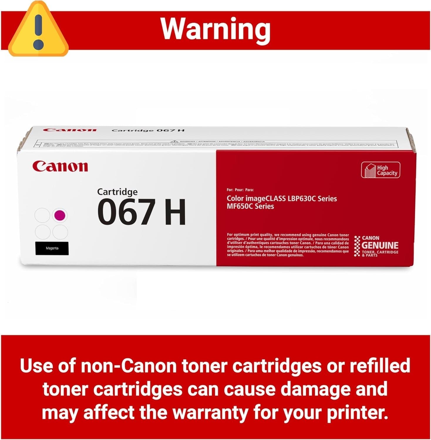 Canon Genuine 067 Magenta Toner Cartridge High Capacity Compatible with LBP633Cd - Thumbnail 4
