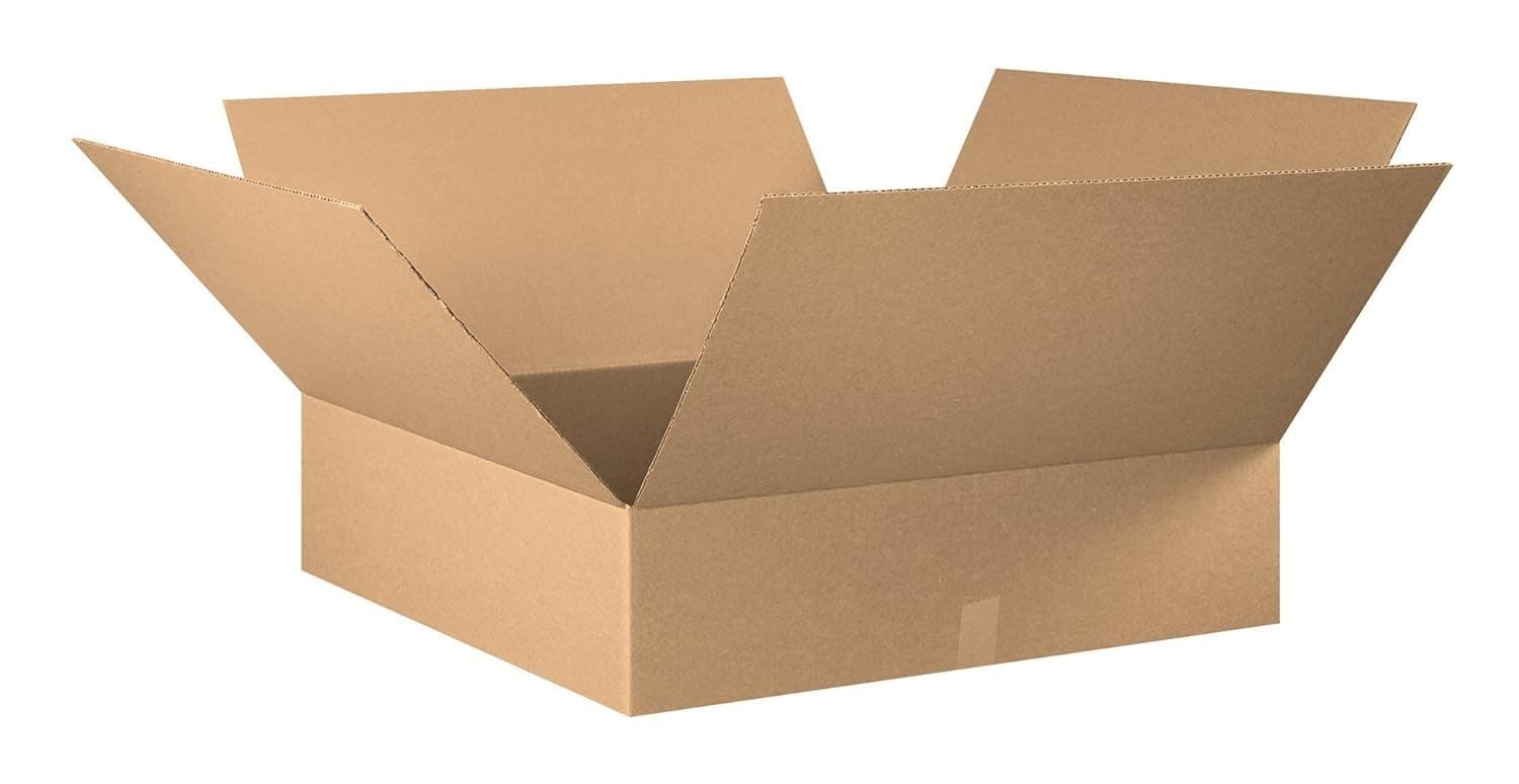BOX USA 30308 Flat Corrugated Cardboard Box 30" L x 30" W x 8" H, Kraft, For Shi