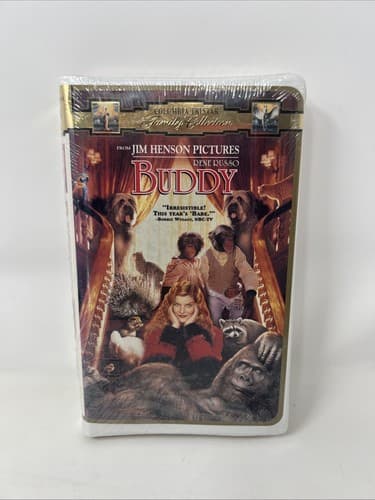 New Buddy (VHS 1998, Clamshell) Rene Russo Rips In Plastic (A1)