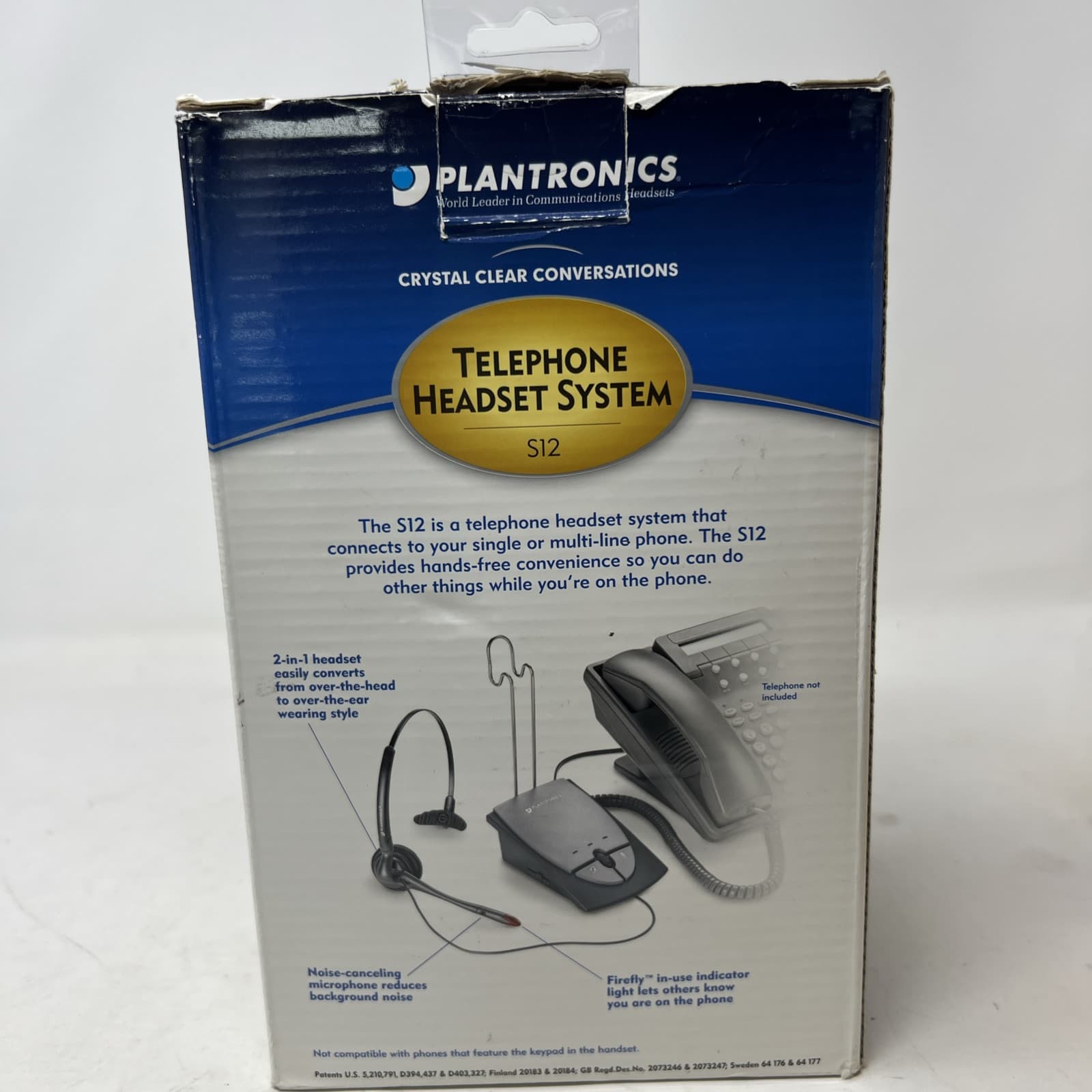 PLANTRONICS S12 Corded Telephone Headset System 64703-03, NEW - Thumbnail 3