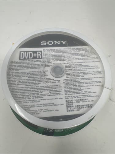 Sony DVD+R 16x 4.7GB 120 Minute (15 pack) New In Sealed Retail Package(A3) - Thumbnail 3