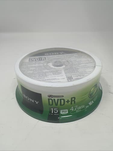 Sony DVD+R 16x 4.7GB 120 Minute (15 pack) New In Sealed Retail Package(A3) - Thumbnail 2