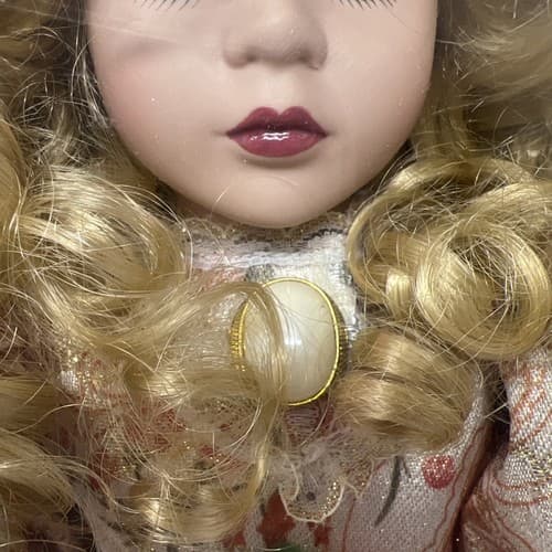 Collector's Choice fine bisque porcelain doll 16" in box w/ stand Limited Ed. - Thumbnail 4